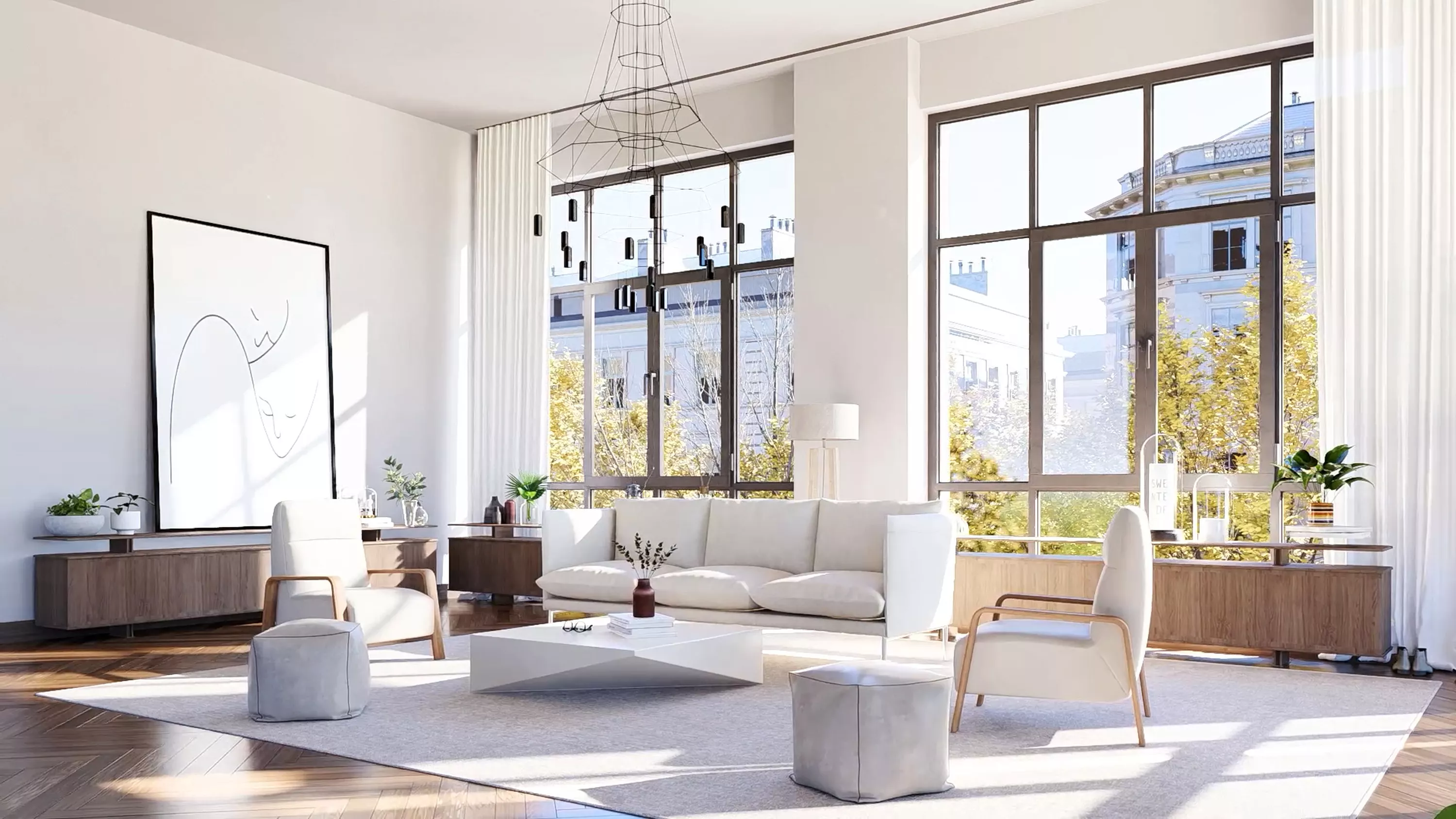 Innenarchitektur am Beispiel eines Wohnzimmers gerendert mit Lumion Rendering Innenarchitektur am Beispiel eines Wohnzimmers mit Lumion