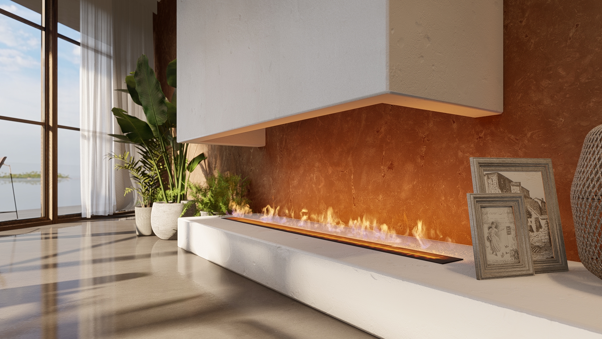 Verleihen Sie Ihren Innenraum-Renderings mit einfach anzuwendenden volumetrischen Feuerobjekten ein Gefühl von Gemütlichkeit und Wärme. Weiche Schatten