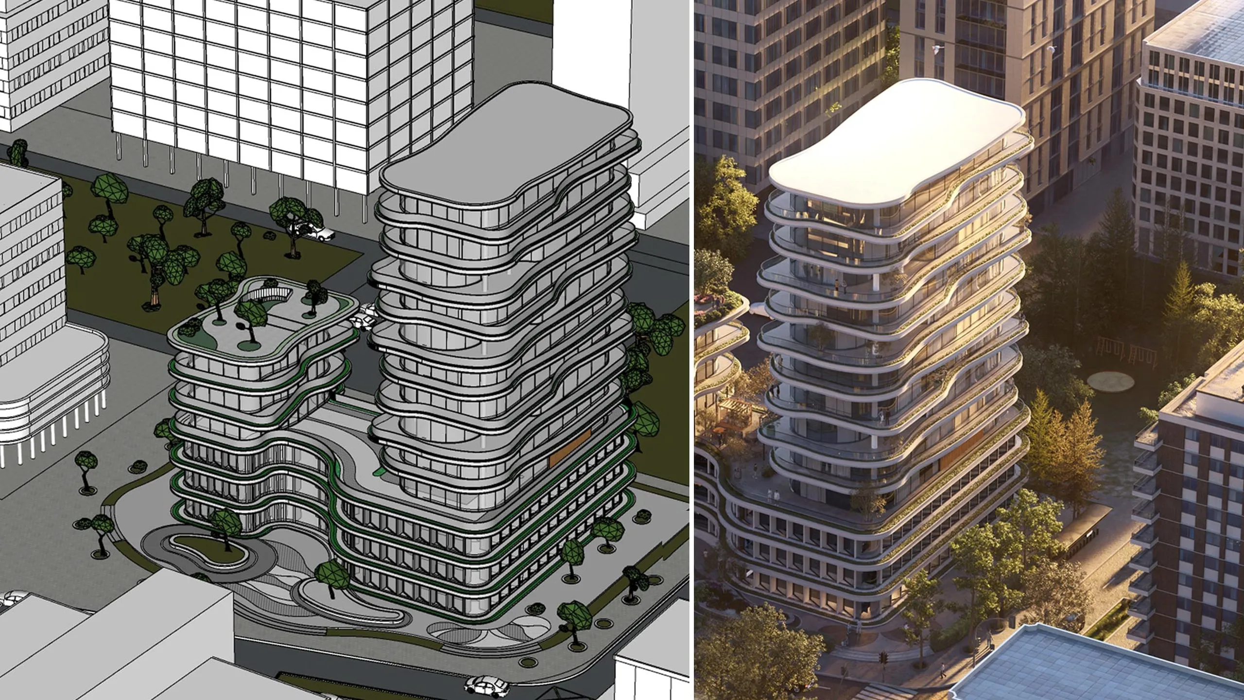 SketchUp zu Pro Komposition weiter herausgezoomt