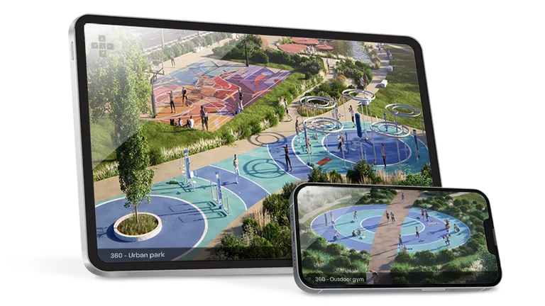 Miami Stadtpark auf Tablet und Mobile