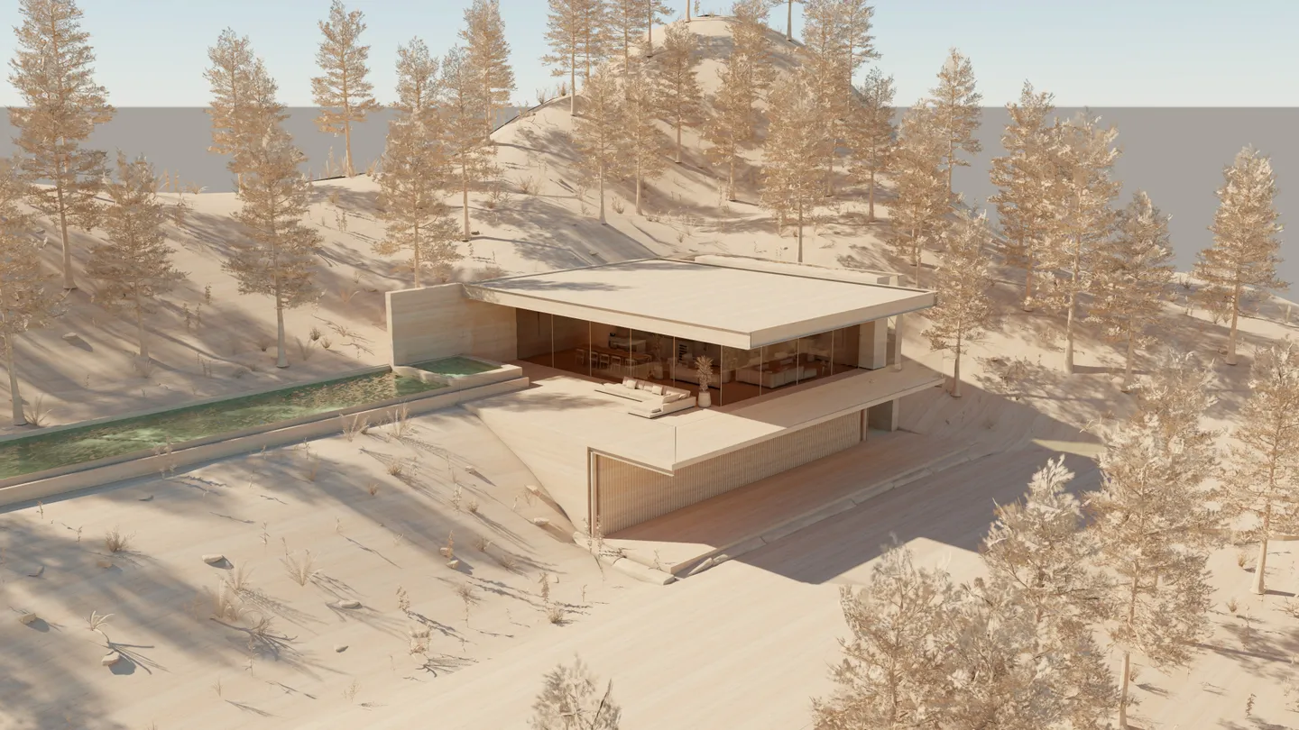 Modell eines Holz-Wohnhauses