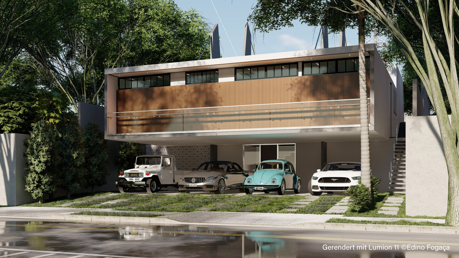 Wohnhaus, gerendert in Lumion 11.5 © Edino Fogaça Wohnhaus, gerendert in Lumion 11.5 © Edino Fogaça