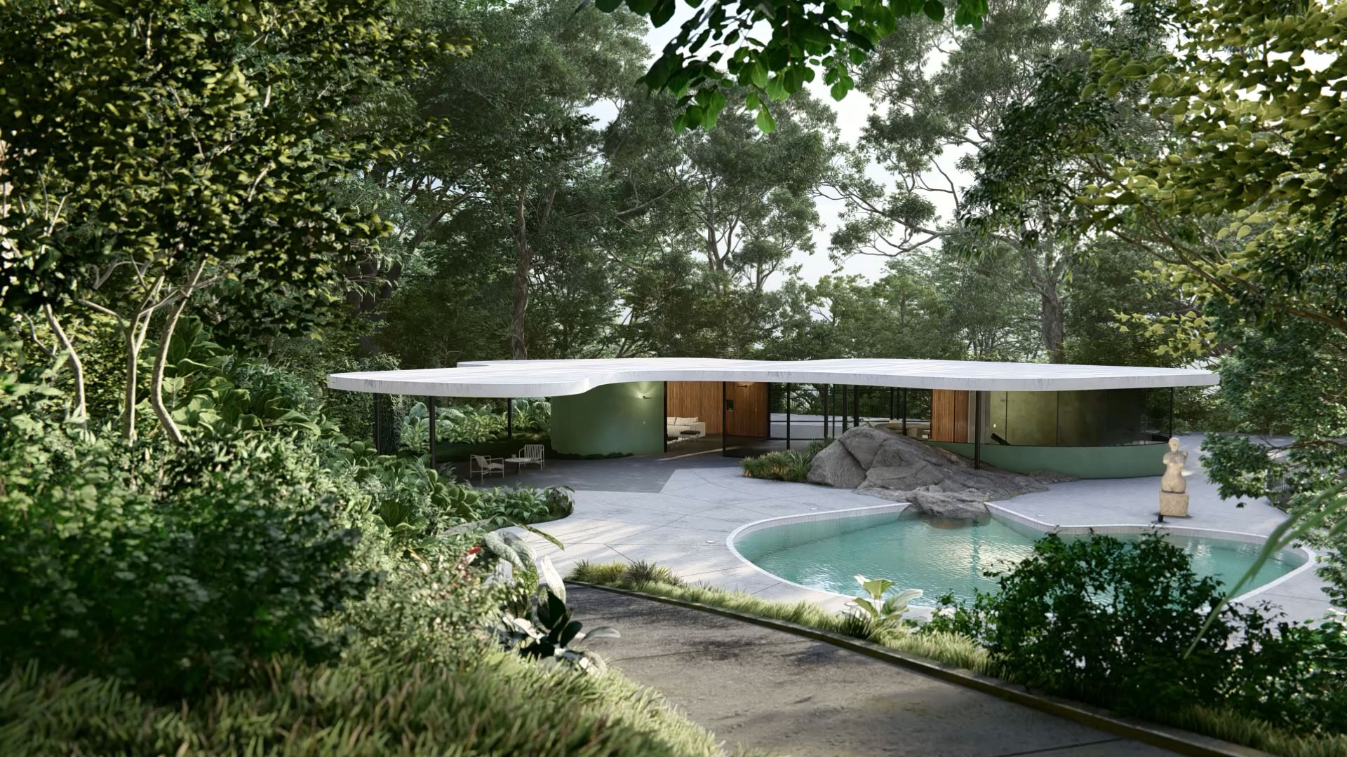 Canoas Haus Rendering Seitenansicht herausgezoomt, gerendert in Lumion 2023 © Edino Fogaça