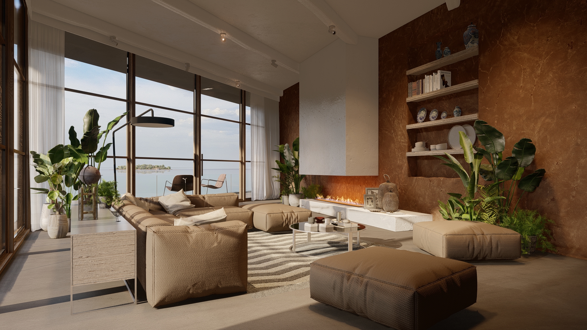 Innenrendering Wohnzimmer mit modernen Möbeln, gerendert in Lumion 2023 © Act 3D Innenrendering Wohnzimmer mit modernen Möbeln, gerendert in Lumion 2023 © Act 3D
