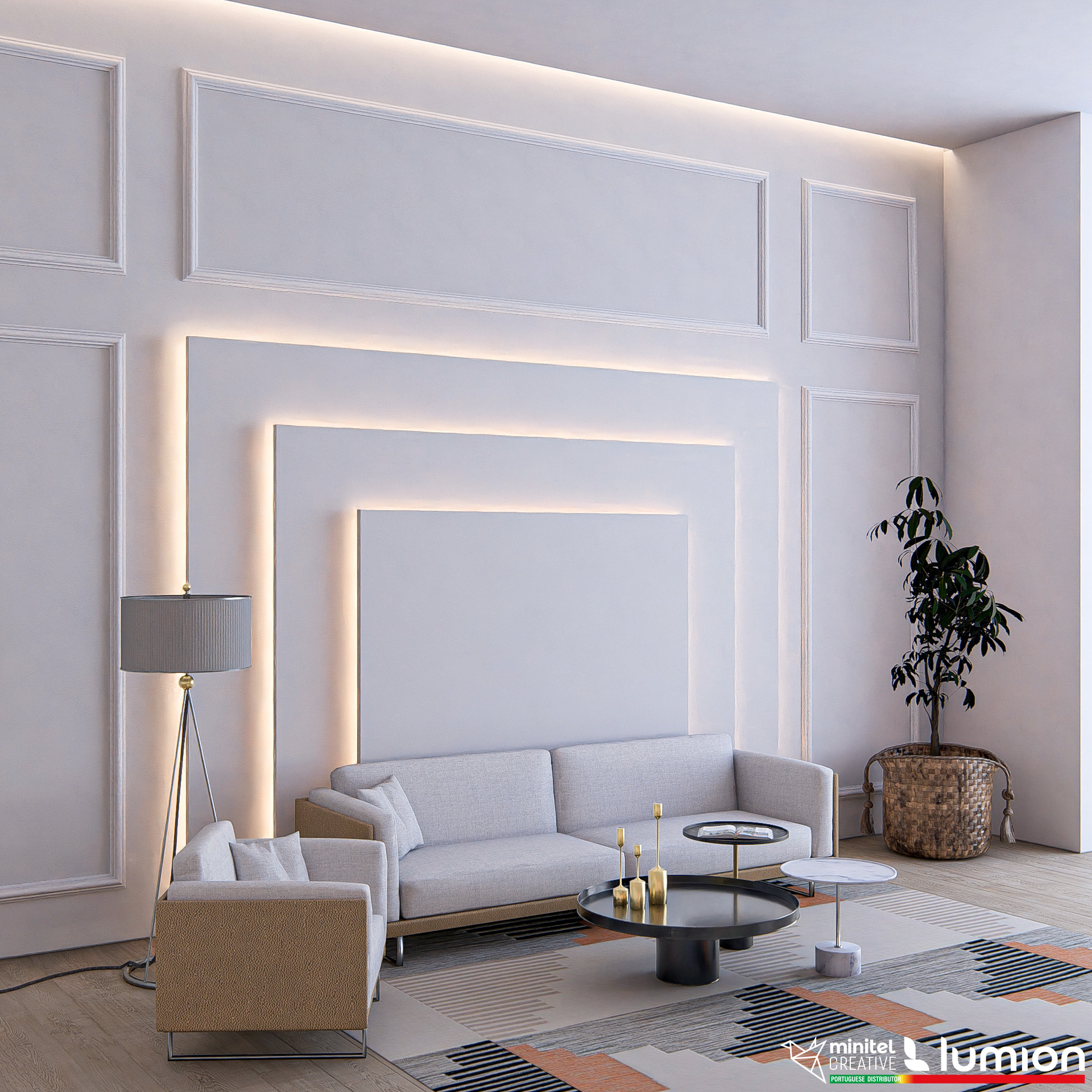 Wohnzimmer, gerendert in Lumion 2023 © Carlos Vieira Wohnzimmer, gerendert in Lumion 2023 © Carlos Vieira