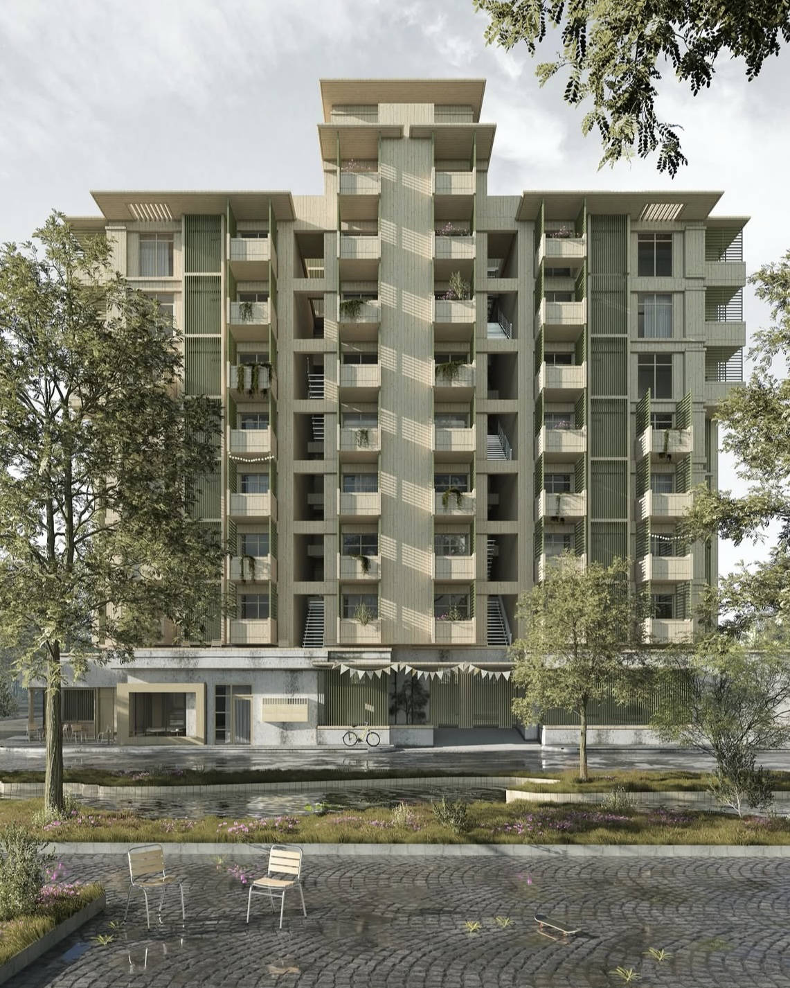 Mehrgeschossiger Holzbau, gerendert in Lumion 2025.1 © CYCOT